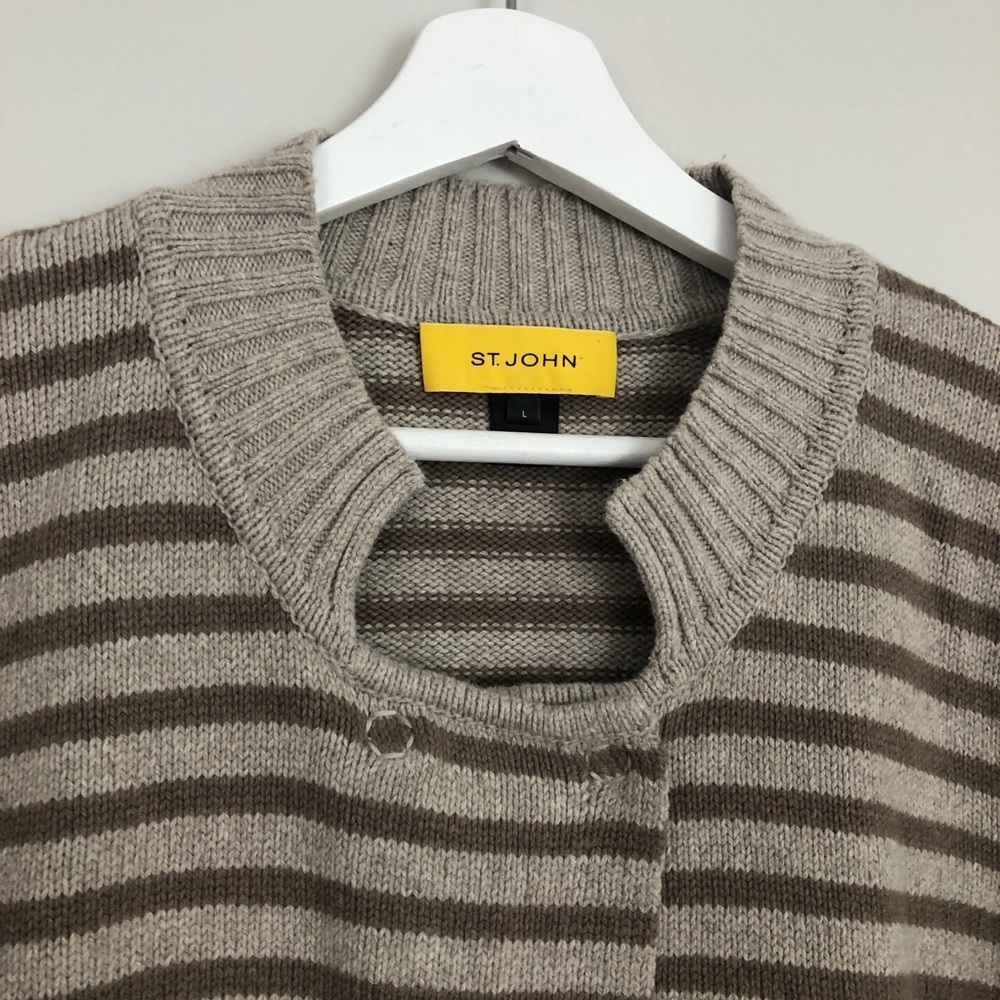 St. John Stripe Wool Blend Knit Sweater View 2